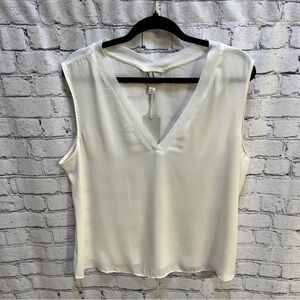 WORTHINGTON Womens V-Neck Tank/Camisole Shell Ivory X-Large